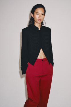 ZARA БЛЕЙЗЕР НА НАВЕСНЫХ ПЕТЛЯХ — ZW COLLECTION, ЧЕРНЫЙ