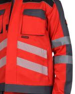 Костюм СИРИУС-АТОМ куртка, брюки красный с серым