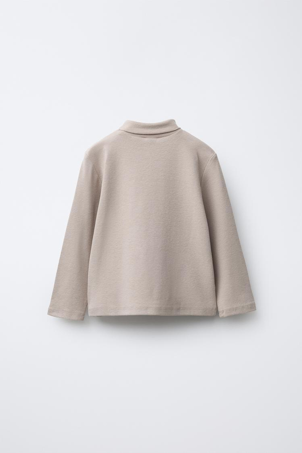 ZARA ТОП С ВОРОТНИКОМ-СТОЙКОЙ, СЕРО-КОРИЧНЕВЫЙ