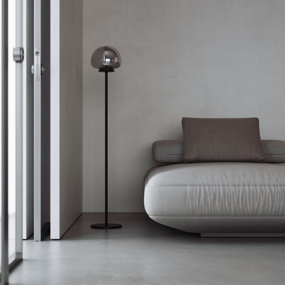 Напольный светодиодный светильник со стеклянным плафоном 90327/1 черный