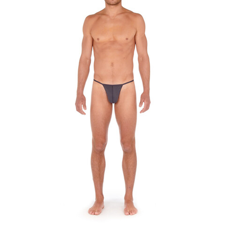 Мужские трусы стринги темно-серые HOM PLUME G-String 359931_40Z098