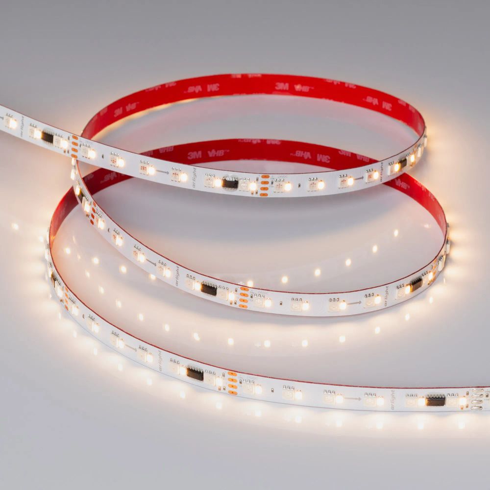 Светодиодная лента SPI-BA120-12mm 24V RGBW-Warm-PX6-BPT (16 W/m, IP20, 5060/2835, 5m) (Arlight, бегущий огонь) 040620