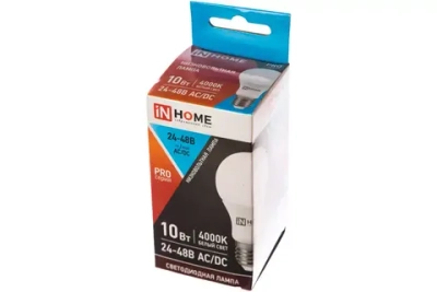 Лампа светодиодная низковольтная LED-МО-PRO 10Вт 24-48В Е27 4000К БЕЛЫЙ 800Лм IN HOME