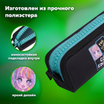 Пенал BRAUBERG с объемной "тракторной" молнией 1 отделение ткань 22х8х6 5 см "Cool anime" (2 штуки в упаковке)