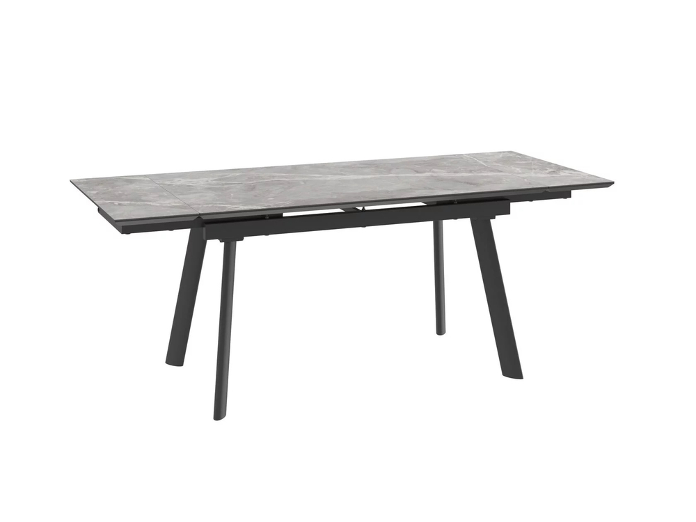 Стол MILANA FOUR-140, раздвижной 140(30+30)x85, STONE GREY ST CER/ЧЕРНЫЙ, (1 упак.)
