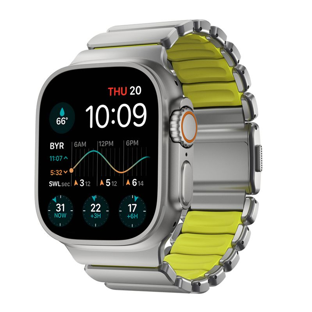 Ремешок Nomad Stratos Natural Titanium Volt FKMдля Apple Watch 45/46/49mm