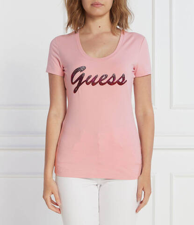 Футболка SS RN SHINY GUESS - пудро-розовый(W3BI31 J1314)