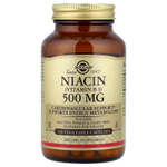 Solgar, Ниацин (витамин B 3), 500 мг, 100 растительных капсул