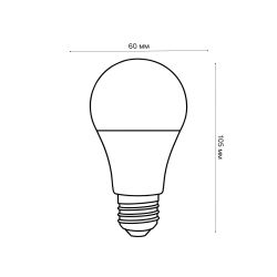 LED-A60-13W-NW-E27-FR-NR Лампа светодиодная. Форма A. матовая. Серия Norma. Белый свет 4000K. Картон. ТМ Volpe