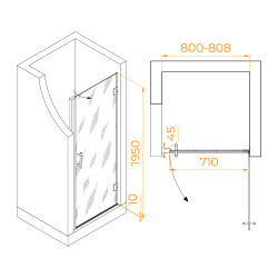 Душевая дверь RGW HO-011 (Прозрачное, 800)