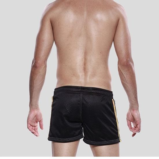 Мужские шорты черные в сетку Seobean Red Sport Shorts Black 40506