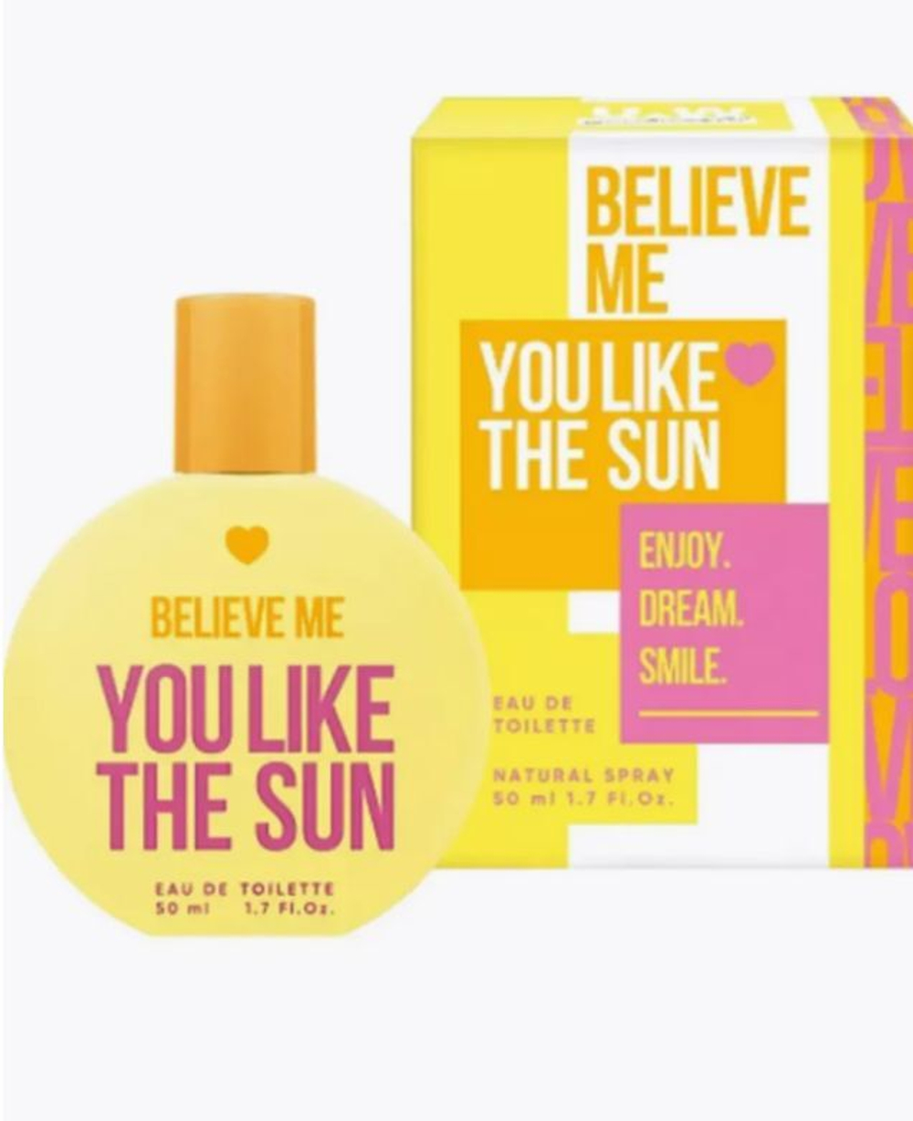 Туалетная вода сладкая Believe me You like the sun, 50 мл