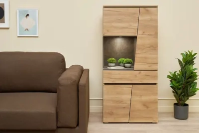 Шкаф Соренто низкий дуб крафт / бетон темный