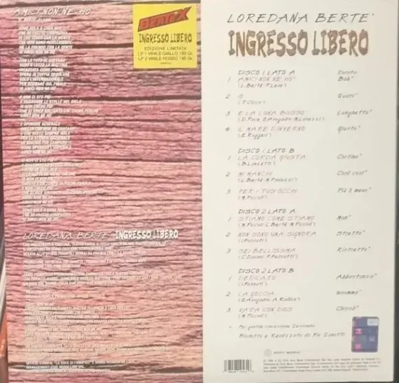 Loredana Berte – Ingresso Libero (yellow-red) 2LP