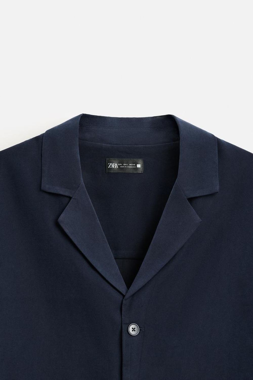 ZARA РУБАШКА СТРУЯЩЕГОСЯ ПОКРОЯ, ЦВЕТ НОЧНОГО НЕБА