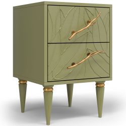 Тумба Арт Колор leaves Классик Голд Зеленая олива