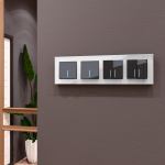 Выключатель двухклавишный с подсветкой серо-коричневый