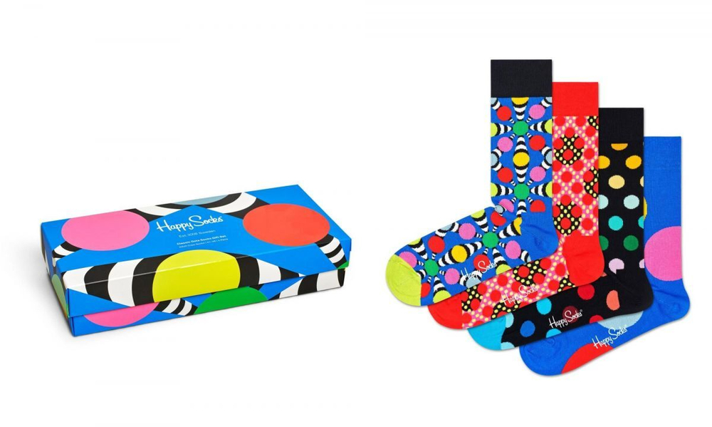 Подарочный набор носков 4-Pack Dot Socks Gift Set (Размер: 25) (Цвет: разноцветный)
