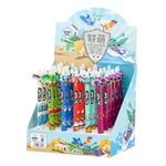 Ручка гелевая, пиши-стирай, автоматическая, Basir, синие чернила, серия "Игровая армия", цветной корпус с фигуркой, 36 шт