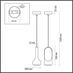 7010/1B L-VISION ODL25 193 Подвесной светильник серый/керамогранит IP20 LED 1*5W 3000K 220V PIETRA