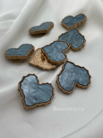 Пуговицы Перламутр голубой Сердце