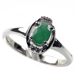 Кольцо "Динги" изумруд, циркон