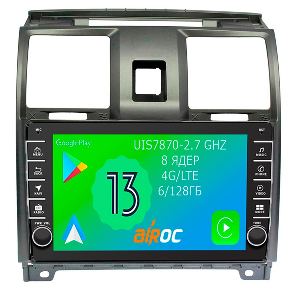 Магнитола для УАЗ Патриот, Пикап 2012-2016 - Airoc AB-3911 (кнопки и крутилки), Android 13, TS20, 6/128Гб, SIM-слот, CarPlay