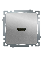 Розетка HDMI 2.1, Type A (механизм), STEKKER GLS00-7118-03, серия Катрин, серебро 50061