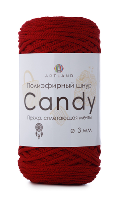 Полиэфирный шнур Candy 3 мм, 200 гр, 100м, красный