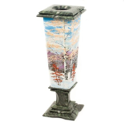 Ваза "Зима" большая, змеевик