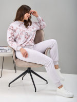 Костюм с брюками КБ-90М/бежмеланж-кофецветы