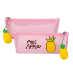 Пенал - косметичка Alingar, ПВХ, молния, брелок, 210 х 80 х 40 мм, "Фрукт", микс (фиолет,роз,голуб,бел,сирен)