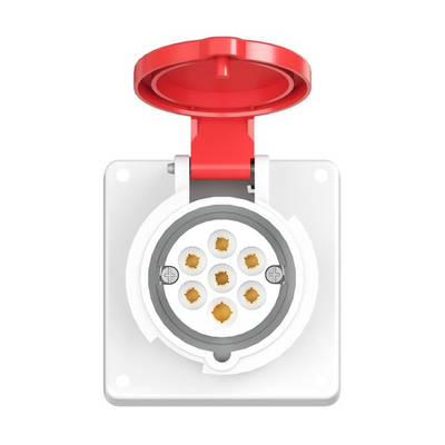 Розетка панельная с наклоном PAS IP44 16A 6P+E 400В