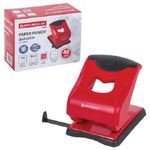 Дырокол до 40л, Brauberg Jet Pro, металлический, с линейкой, комбинированный, красный