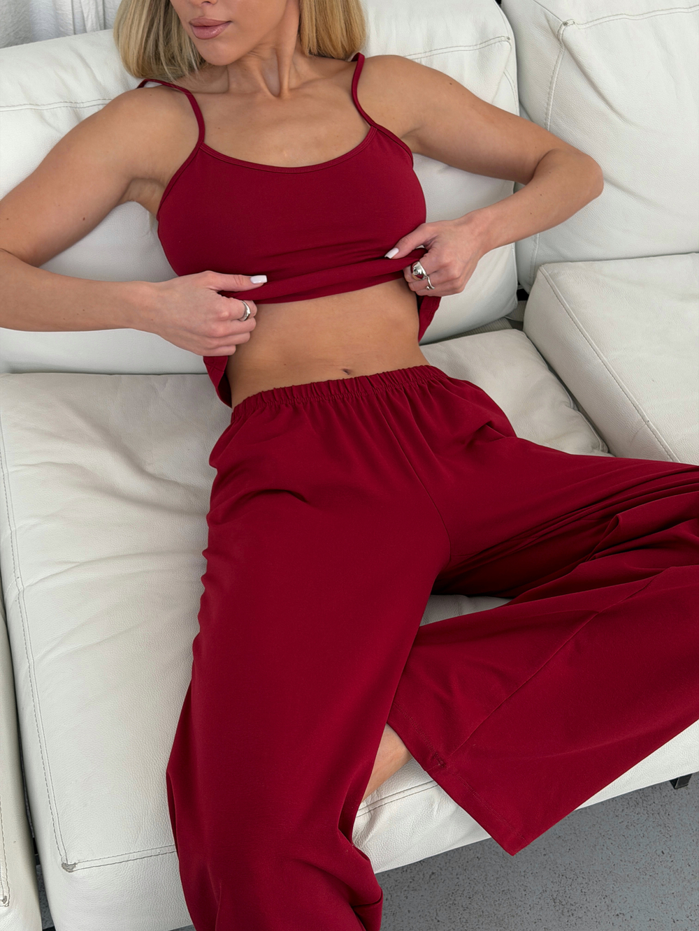 Комплект пижамный красный