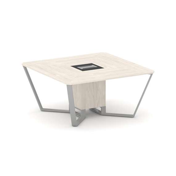 Steel Meet Стол переговорный квадратный KM-PR.B.SP-08 Денвер Светлый/Графит Глянец/Металл Серый 1600