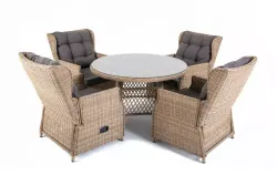 "Лацио" обеденная группа из искусственного ротанга, цвет соломенный