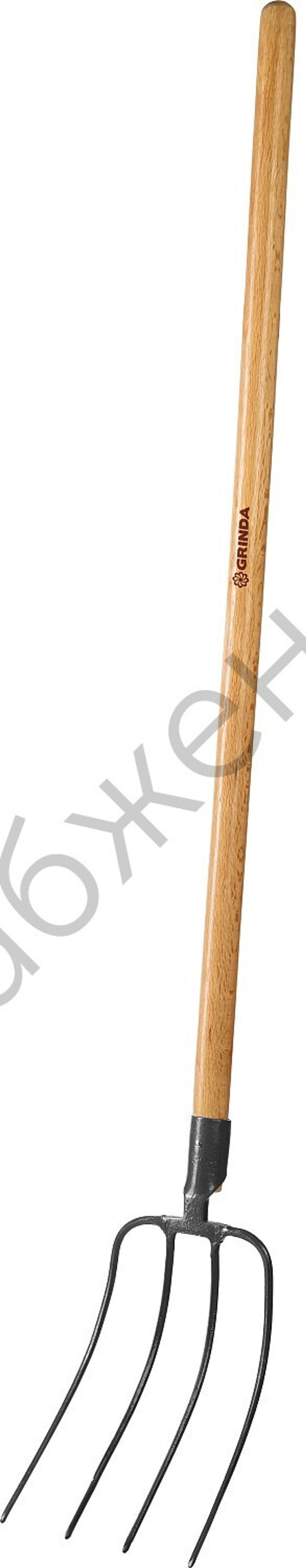 GRINDA 315 x 220 x 1500 мм, антикор. покрытие, закалено, деревянный черенок высш. сорт, вилы для компоста, PROLine (39729)