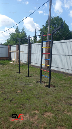Монтаж уличной шведской стенки Sv Sport (3 вертикальных столба)