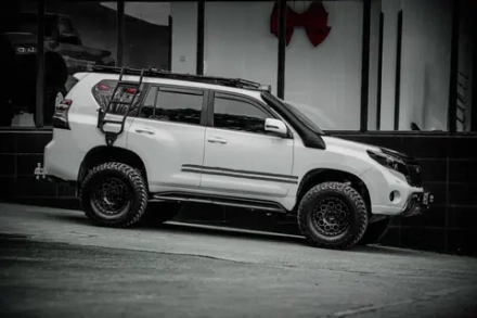 Платформа на крышу и боковая лестница для Toyota Land Cruiser Prado 150 LC150 Тойота Прадо Крузак защитный обвес