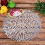 Салфетка плетеная 38см «Кружева» серебро