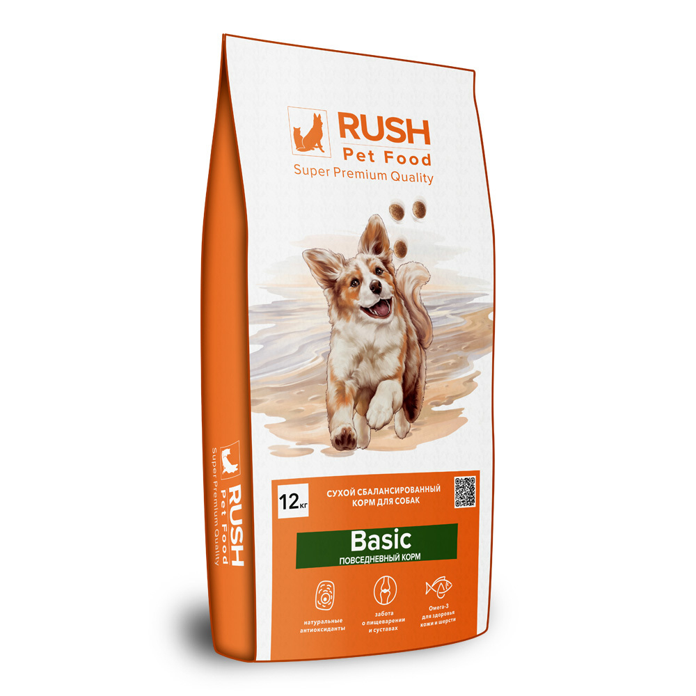 Сухой корм Rush для собак Базик индейка 12 кг