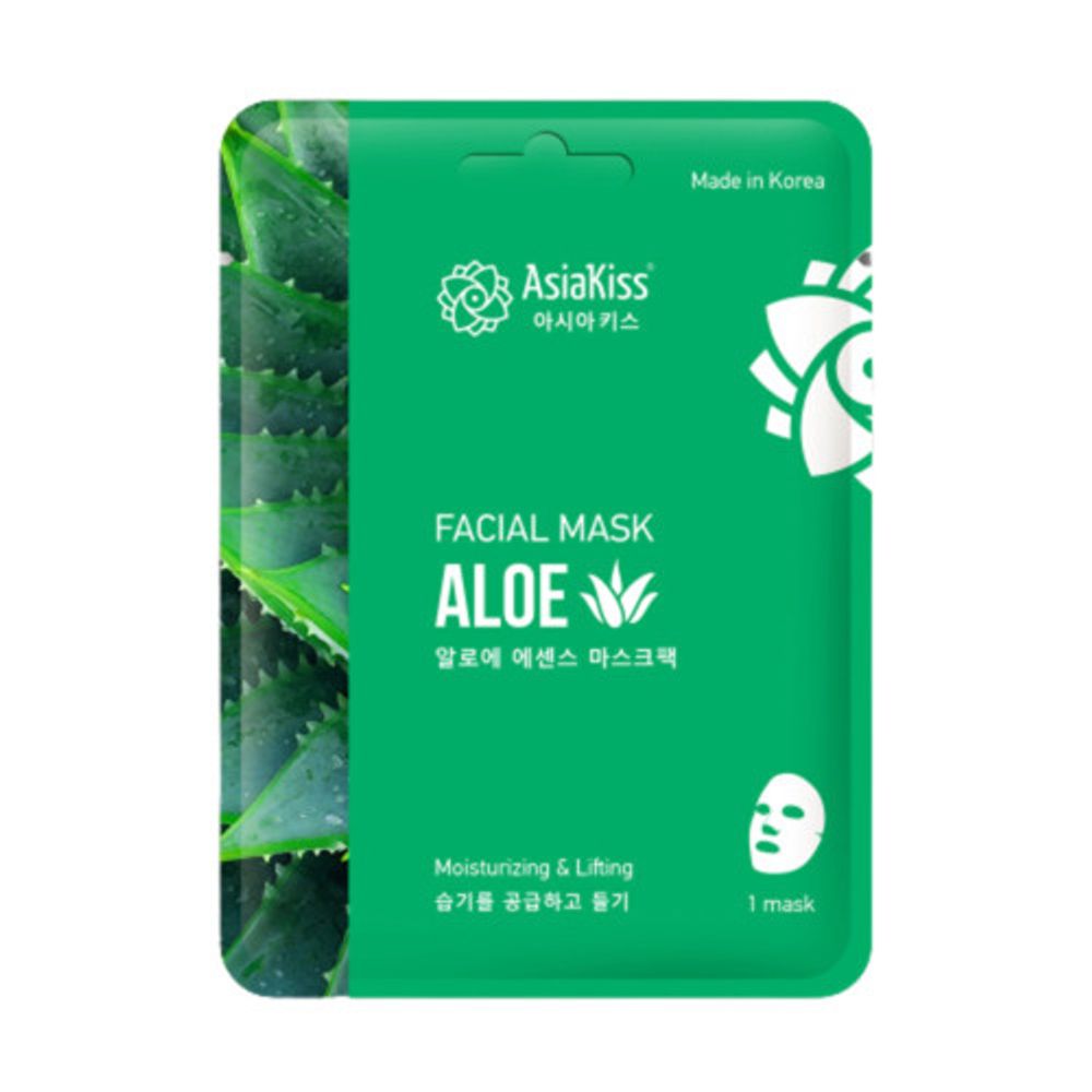 Тканевая маска с экстрактом алоэ ASIAKISS Aloe Facial Mask