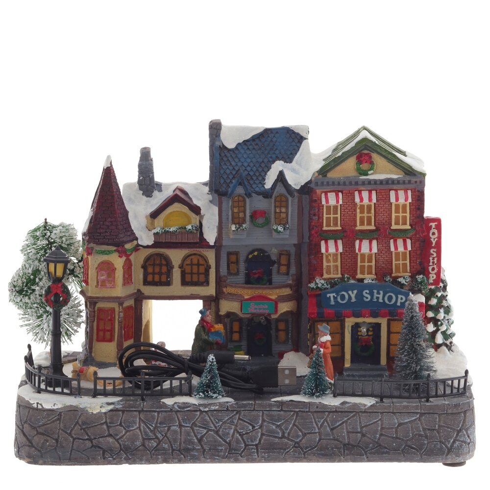 GAEM Фигурка декоративная "Рождество" (4 мелодии, подсвет, движ, 3xAA н/п, +USB), L30 W13,5 H21 см