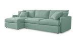 Диван с оттоманкой Стелф Strong Plus 07 215*153*90 см, Бирюзовый Рогожка Еврокнижка Фиеста