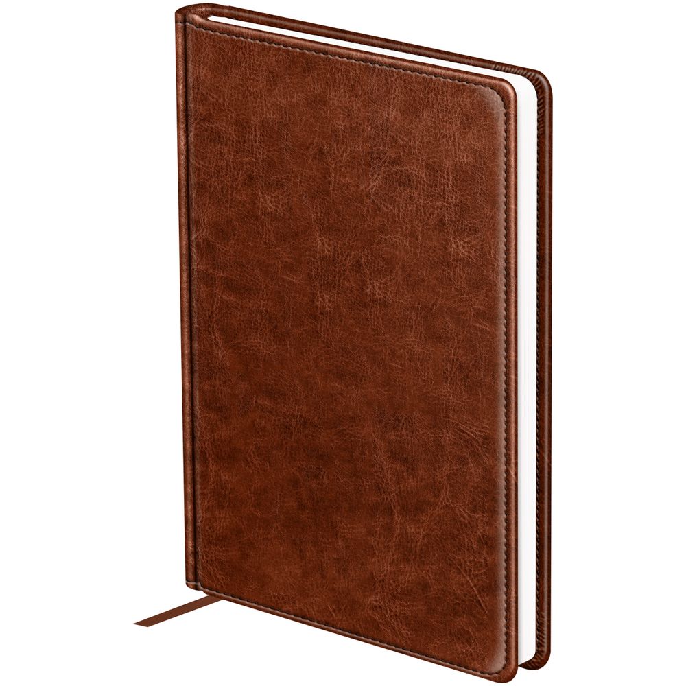Ежедневник недатированный BG, А6, 136л, кожзам, Nebraska. Brown, коричневый