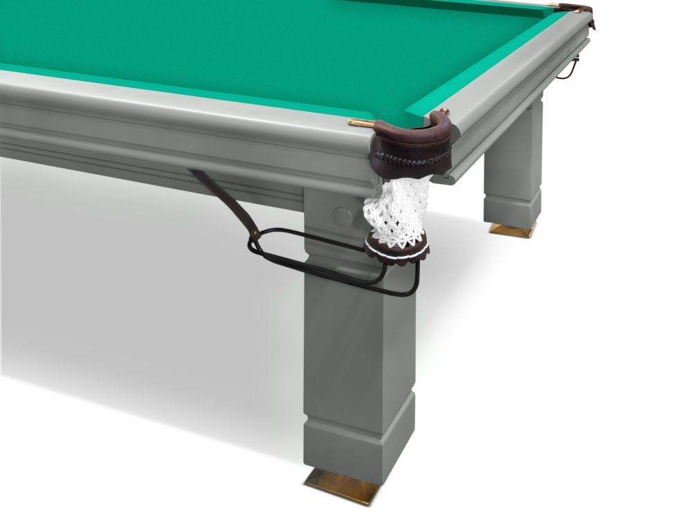 Бильярдный стол для русской пирамиды Weekend "Hardy" (10 футов, 6 ног, сланец 38мм, борт ясень, цвет RAL 7003)