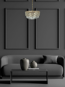 Люстра подвесная Lanbos, 9 ламп Е14, 360 Вт, до 20 кв м, золотая