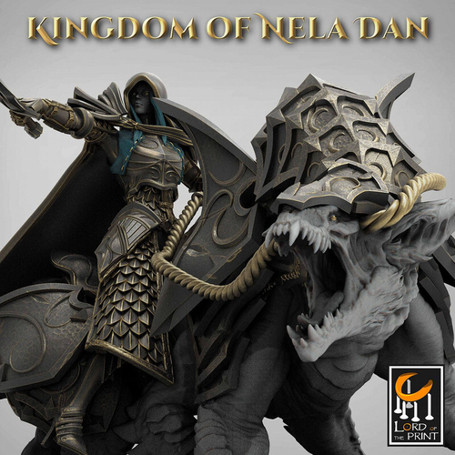 Эльф Полуэльфы Темные эльфы Дроу Воин Паладин Варвар Файтер Рыцарь на монстре миниатюра для dnd, днд, pathfinder, фентези, Настольная игра, НРИ, Варгейм, РПГ