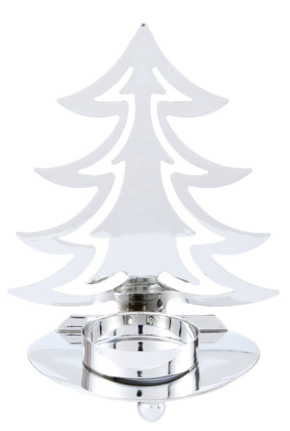 Подсвечник декоративный Елочка 10,5х7х13см, цвет: серебро, металл, SYTYB-1823040